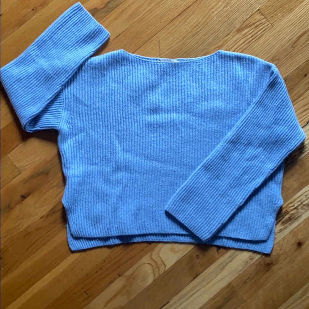 Everlane baby blue boat neck wool sweater